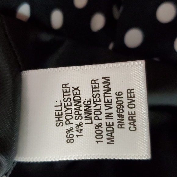 Laura Ashley- Women's Polka Dot Peplum jacket coat black/white New! Sz.Large - Picture 7 of 8
